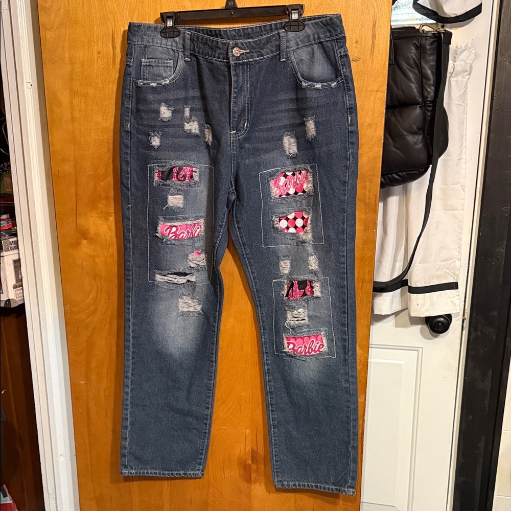 NWOT Distressed Barbie Jeans 16/18